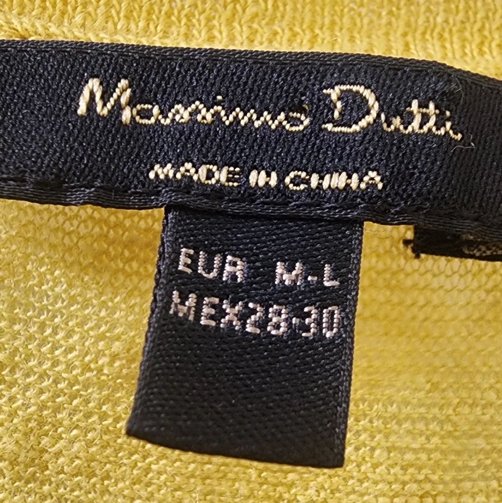 Massimo Dutti Yellow V-Neck Women's Top, Size Medium, Linen. - Picture 2 of 10